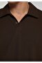 Relaxed Fit Polo Collar Plain Men's Brown Long Sleeve T-Shirt - 4