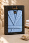 La Notte Cotton Knit Hooded Bathrobe Large Indigo - 2
