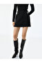 Jewel Buttoned Pocketed A-Line Tweed Mini Skirt - 4