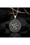 Stainless Steel Double-Sided Use Ancient Egyptian Symbol Eye of Horus and Ankh Medallion Pendant