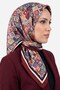 Women's Tile Geometric Patterned Stitched Writing Cotton Casual Scarf