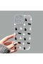 iPhone 14 Compatible Camera Protected Anti-Shock Aesthetic Print Patterned Transparent Silicone Case