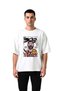 Men's Oversize Graphic Printed T-Shirt Manga Style Battle-Themed Retro Design Comfortable Casual