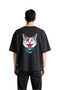 Men's Oversize T-Shirt Cat Bandana Lightning Printed Relaxed Fit Casual Wear Modern Stylish Comfortable Elegant
