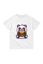 Children's Cartoon Panda Burger Printed Short Sleeve T-Shirt 100% Cotton Relaxed Fit Casual Modern Stylish - 2