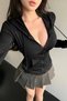 Vexa Black Kangaroo Pocket Zippered Slim Fit Lace-Up Hooded Soft Flexible Long Sleeve Sports Cardigan - 3