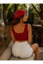 4-Piece Fitted/Fitted Pool Neck Ribbed Flexible Knitted Crop Tank Top - 6