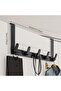 Sturdy door hook, 5 hooks, black - 4