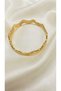 Gold Wavy Form 3-Piece Steel Handcuff Bracelet – Women's Stainless Steel Bracelet - 2
