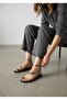 Nova Women's Gold Ring Detailed Flip-Flop Sandals - Soft Flat Sole for Daily Comfort - 6