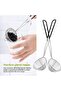 3-piece hot pot strainer set, stainless steel, non-slip handle, black. - 3