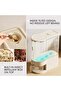 Rice Storage Container, Large Food Container Rice Holder Bin with Measuring Cup for Flour, - 4