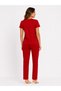 Women's summer short sleeve awesome red pajama set - 4