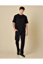 Men Black Peached Terry Relaxed Fit Lounge T-Shirt - 2