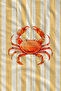 Retro Yellow Striped Crab Figured Summer Patterned 70X150 Beach Towel - Cotton Bath Towel - 3