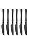 Black Stainless Steel Knife Set of 6 - 23 cm