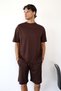 Men's John Borners Printed Oysho Fabric Shorts and T-Shirt Set Brown - 26Y 7819 - 3