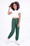 Girls' Double Pocket Elastic Cuffed Straight Jogger Sweatpants - 2
