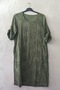 Khaki Pool Collar 3/4 Sleeve Hidden Pocket Lined Embroidered Casual Cotton Woven Dress 105 56 - 2