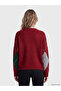Ozmarka New Season Red V-Neck Diamond Patterned Women's Knitwear Sweater - 4