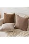 A set of three decorative chenille sofa cushion covers, soft and comfortable, suitable for living rooms and bedrooms, white + blue + gray, 50*50 cm. - 5