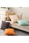 set of 4 linen cushion covers, modern décor style, simple and neutral design, suitable for bedrooms, living rooms, sofas and beds, orange, 60*60 cm. - 2