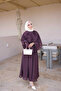 Plum Shoulder Cape Skirt Suit - 2