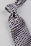 Beige Blue Small Pattern Italian Silk Pleated Tie Est233 - 5