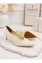 Lilya Women's Beige Pointed Toe Knitted Patterned 6 cm Thin Heeled Stiletto Shoes - 6