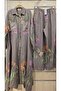 Italian Linen Set Long Tunic Shirt Pants with Sequin Detail - 2