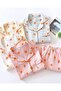 codcm Womens Cotton Pajama Set Long Sleeve Button Down Shirt and Lounge Pants 2 Piece Cute Pj Sets - 3