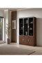 خزانة ملفات خشبية 3 أبواب لون بني فاتح