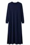 Women's Long Sleeve Crew Neck Side Slit Long Dress - 2