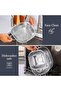 E-far 3 Pack Colander for Kitchen, Square Stainless Steel Metal Strainer Colander with Handle for Dr - 6