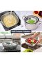 E-far 3 Pack Colander for Kitchen, Square Stainless Steel Metal Strainer Colander with Handle for Dr - 4