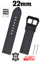 22mm Anthracite Gray Sport Genuine Leather Watch Band Strap with Smart Pins