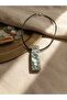 Labradorite Natural Stone Bar Cut Leather Cord Necklace