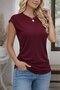 Women's short sleeve crew neck iskon blouse with side ruching - 2