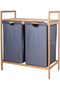 Laundry Basket with 2 Collapsible Pull-Out Laundry Hamper, Bamboo Laundry Storage Organizer, Dirty C