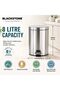Stainless Steel Pedal Bin with Soft-Close Lid, 8 L Hands-Free Foot Pedal, Removable Inner Bucket, Rust-Resistant 410 Steel Waste Bin for Kitchen Bathroom Office - 3