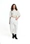 Cream Tape Detailed Asymmetrical Printed Shirt 19182