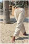 Women's Cream Cotton Linen Pocketed Washable Bohemian Loose Wide Leg Pants High Waist Muslin Pinterest - 3