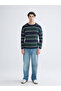 Esvab • Modern & Distinctive Zero Roba Collar Striped Men's Knitwear Sweater - 2