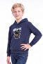 Boy's Printed Kangaroo Pocket Long Sleeve Hooded Sweatshirt - 2