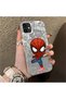 iPhone 12 Compatible Spider Man Patterned Silicone Edge Hard Back Case Couple Phone Case - 3