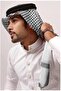كوفية تقليدية بنقشة مربعات سوداء وبيضاء، وشاح رأس صحراوي منسوج ومسامي مع أربطة مطاطية - 3