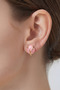 Pink 2-Piece Flower Earring Set - 3