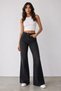 Women's Smoked Flare Jean Pants – High Waist Spanish Flare 100% Cotton Denim