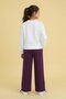 Burgundy Girls' Hoodie Detailed Sweatshirt Wide Leg Sweatpants Set 24781 - 5