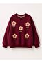 Girl's Sweatshirt with Floral Embroidery on the Front